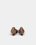 Escarpins pointus effet reptile bronze