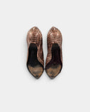 Escarpins pointus effet reptile bronze