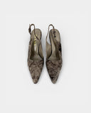 Grey suede wedge heel pumps