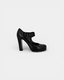 Mary Jane black leather pumps