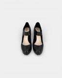 Mary Jane black leather pumps