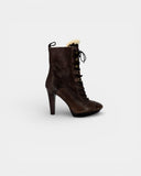Brown leather lined ankle boots