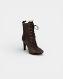Brown leather lined ankle boots