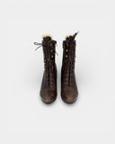 Brown leather lined ankle boots