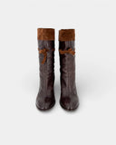 Brown leather ankle boots