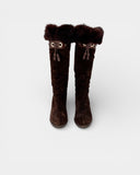 Brown suede boots