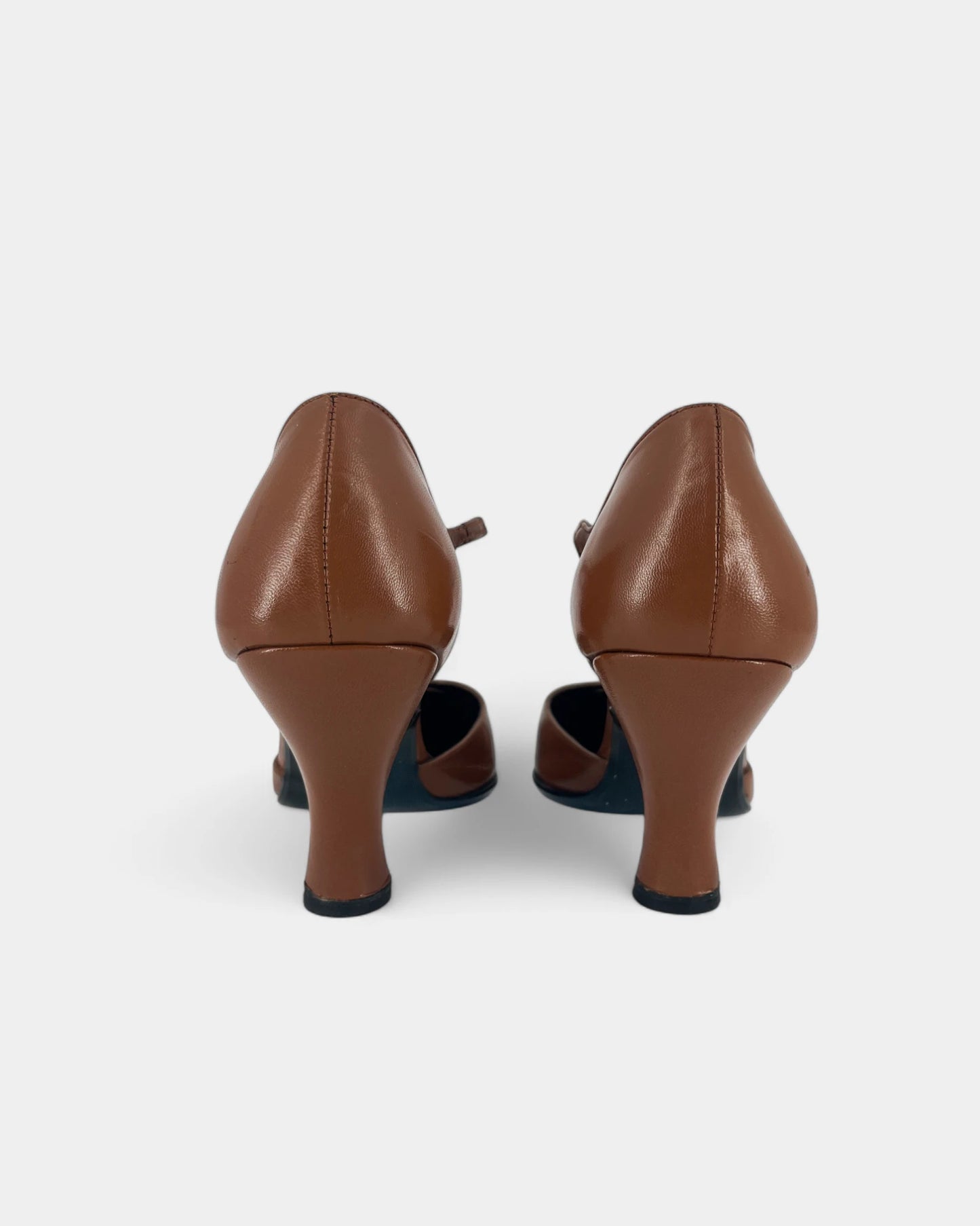 Escarpins marrons à brides- 38 EU / 8 US