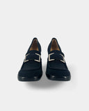 Mocassins bleu marine à talon