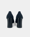 Mocassins bleu marine à talon