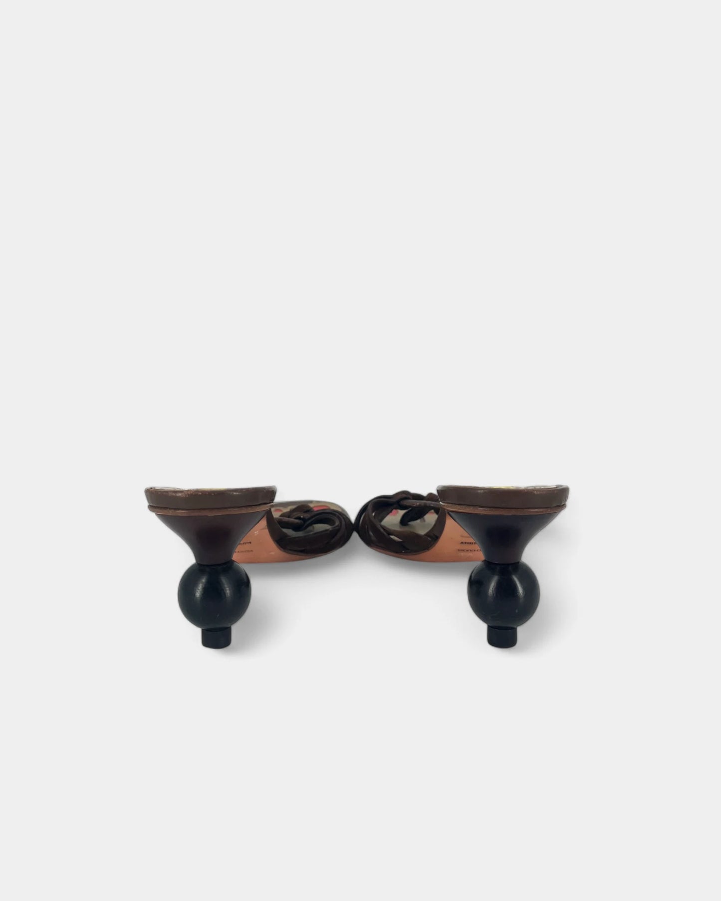 Brown heeled sandals