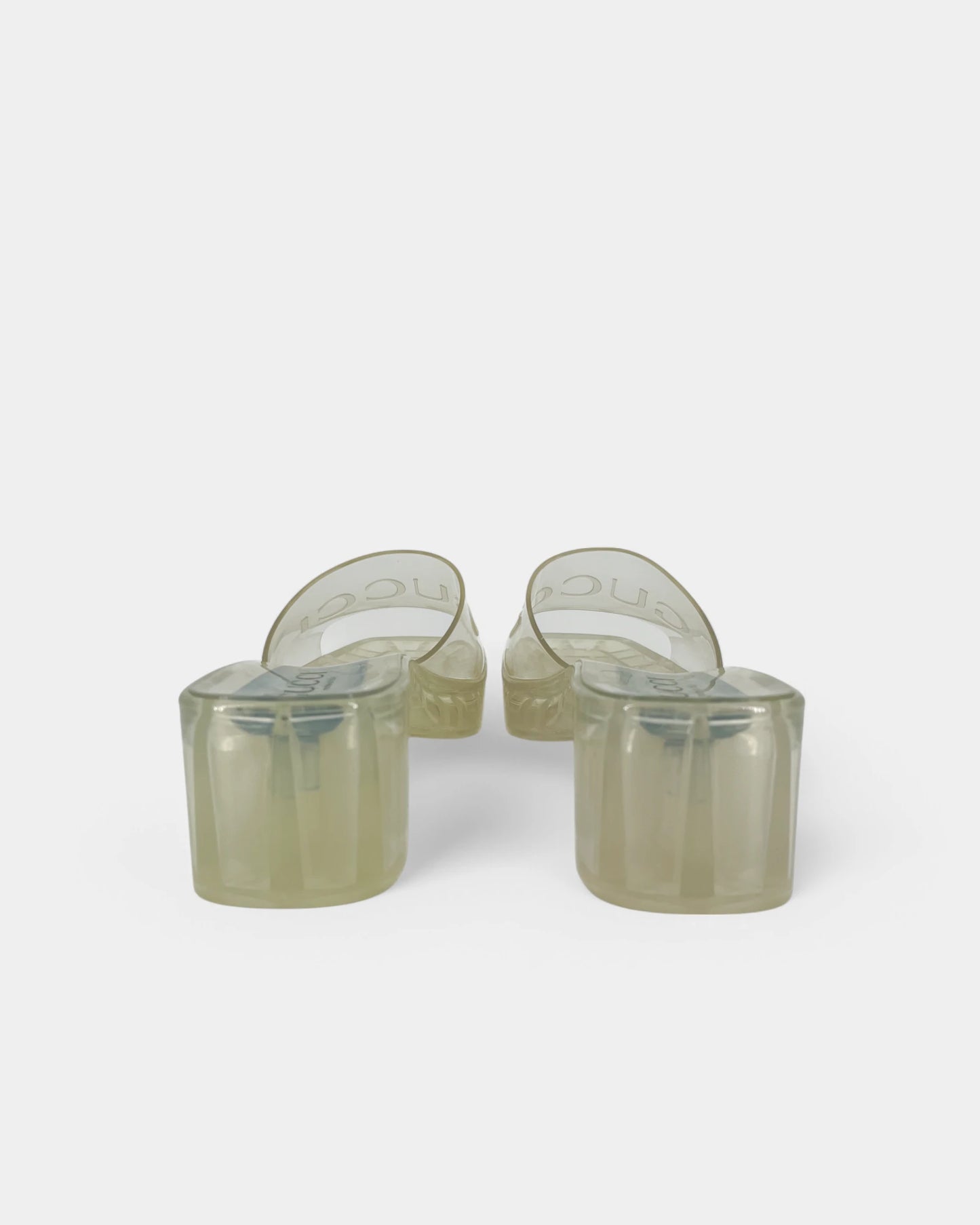 Mules transparentes à talons - 39 EU / 9 US
