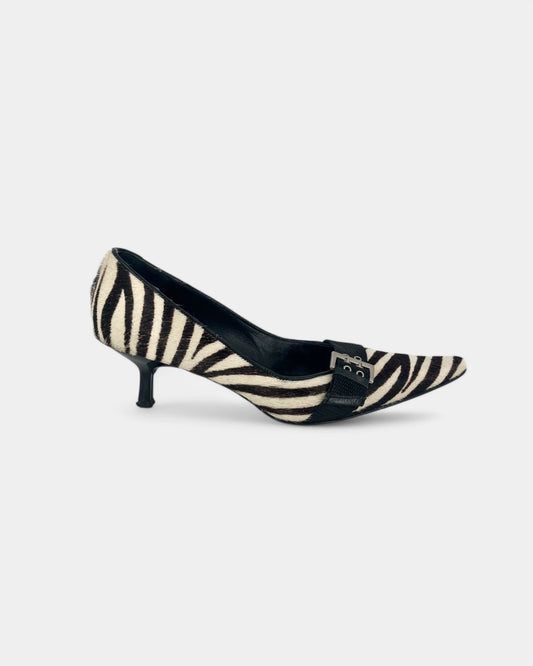 Escarpins à motif zébré noir et blanc - 38 EU / 8 US