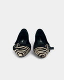 Black and white zebra print pumps