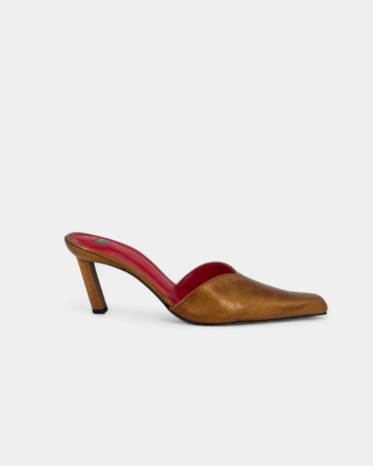 Mules à talons bronzes - 37.5 EU / 7.5 US