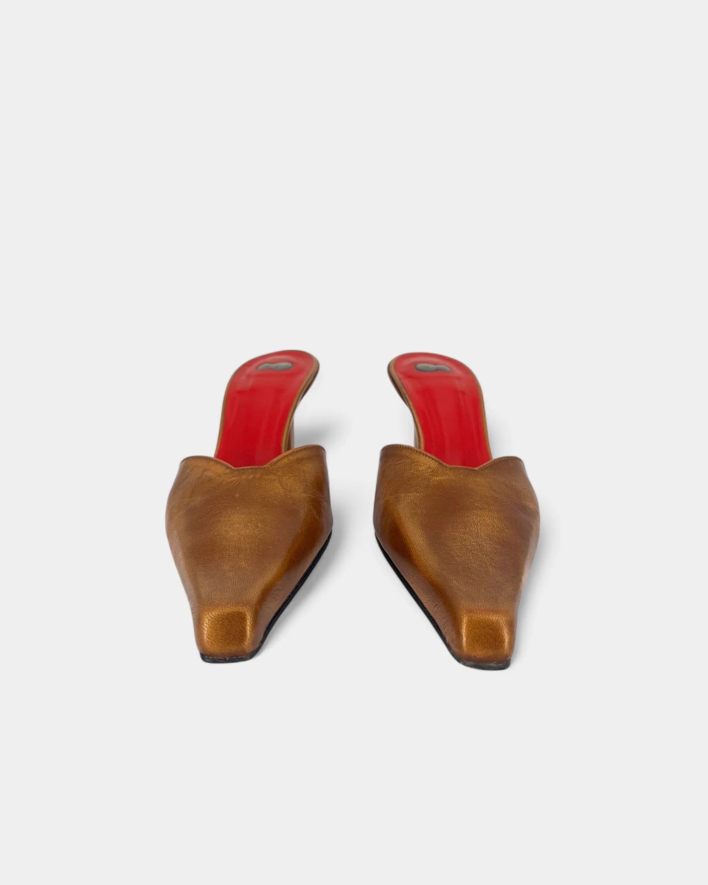 Mules à talons bronzes - 37.5 EU / 7.5 US