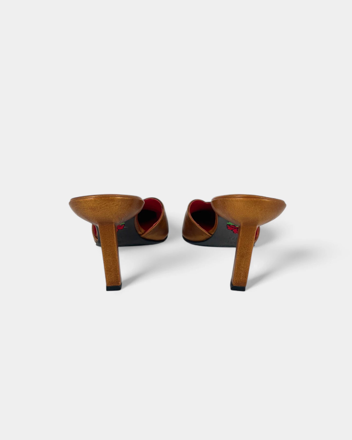 Mules à talons bronzes - 37.5 EU / 7.5 US