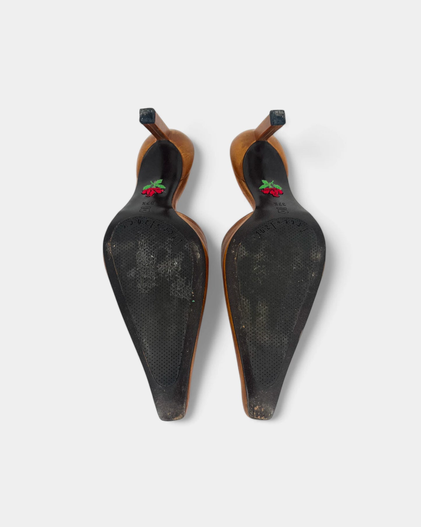 Mules à talons bronzes - 37.5 EU / 7.5 US