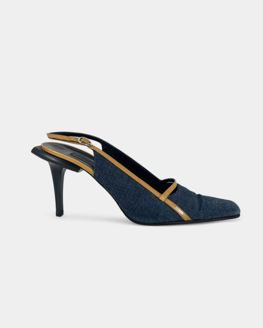 Slingbacks en denim bleu - 40 EU / 10 US