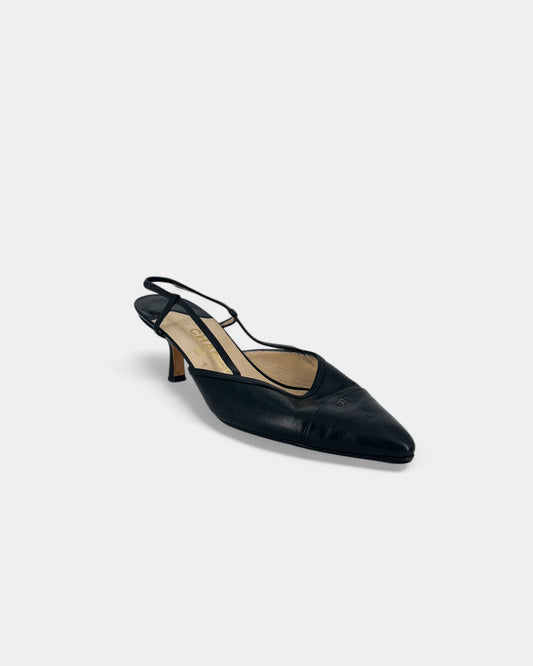 Slingbacks noires - 38 EU / 8 US