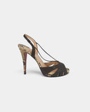 Brown and tortoiseshell slingbacks