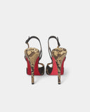 Brown and tortoiseshell slingbacks