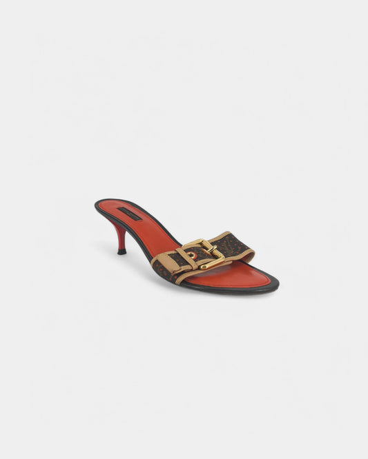 Mules oranges et marrons à talons - 39 EU / 9 US