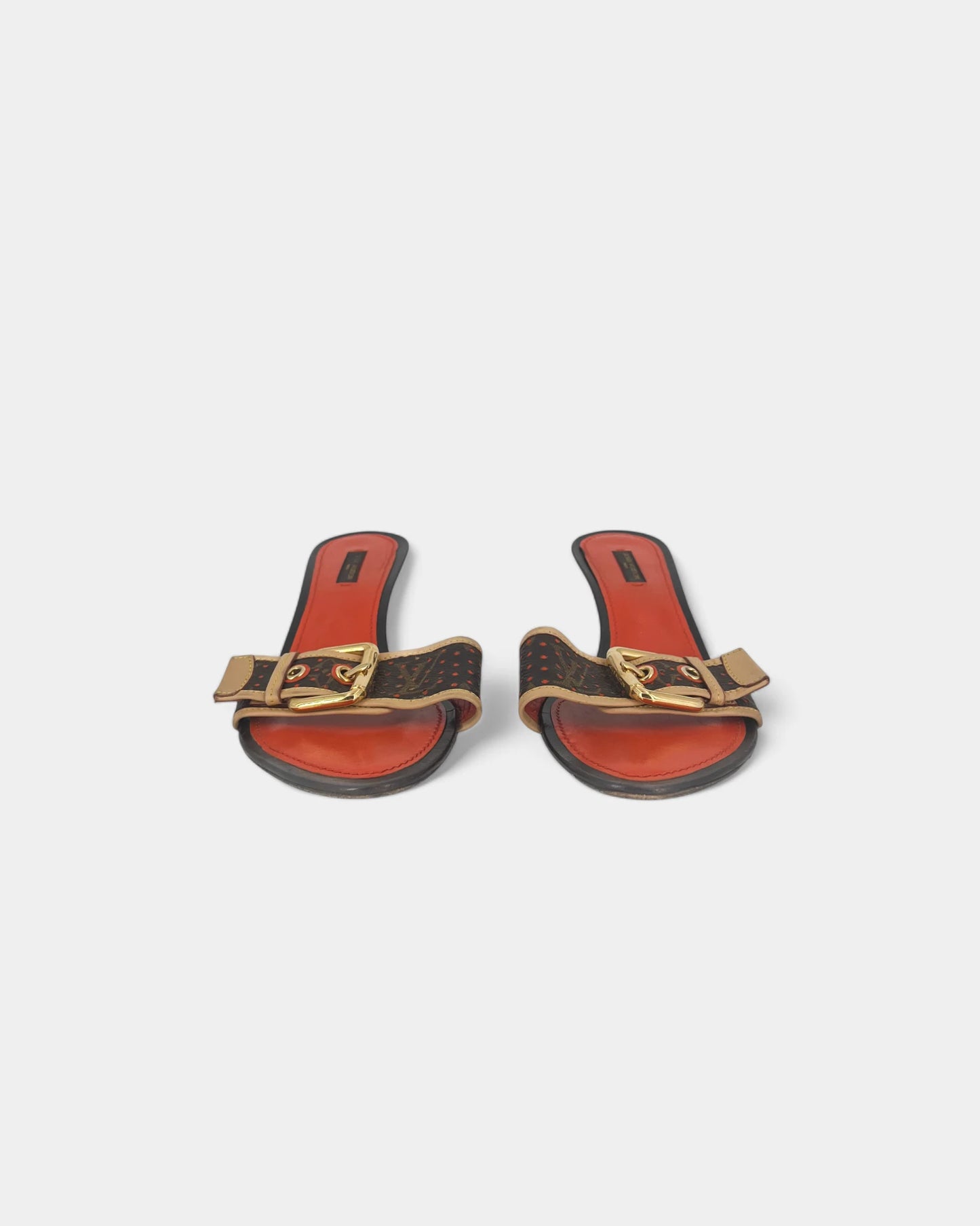 Mules oranges et marrons à talons - 39 EU / 9 US