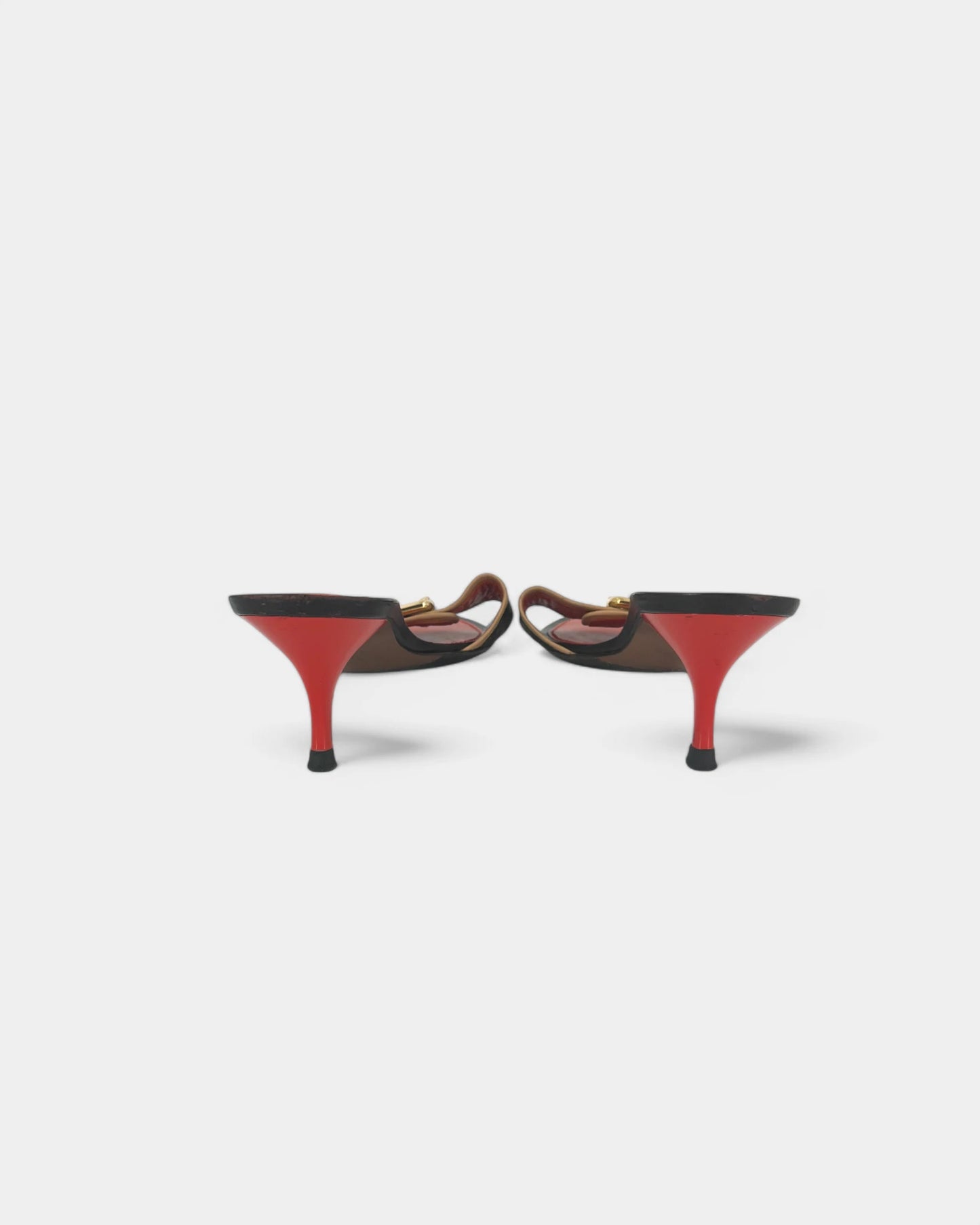 Mules oranges et marrons à talons - 39 EU / 9 US