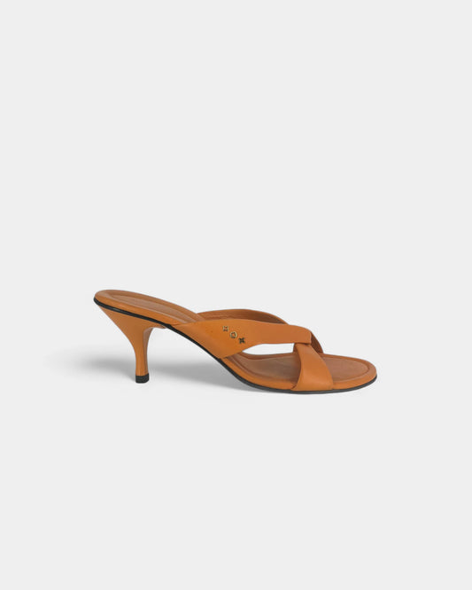 Mules oranges à talons - 37.5 EU / 7.5 US