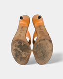 Mules oranges à talons