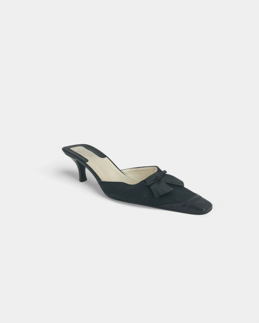 Mules noires à talons - 39 EU / 9 US