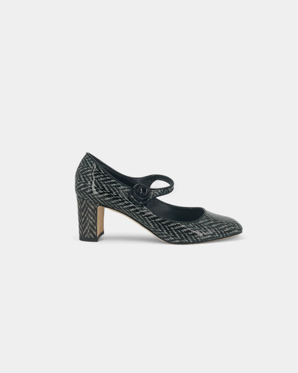 Mary-Jane cirées noires à motif - 40 EU / 10 US