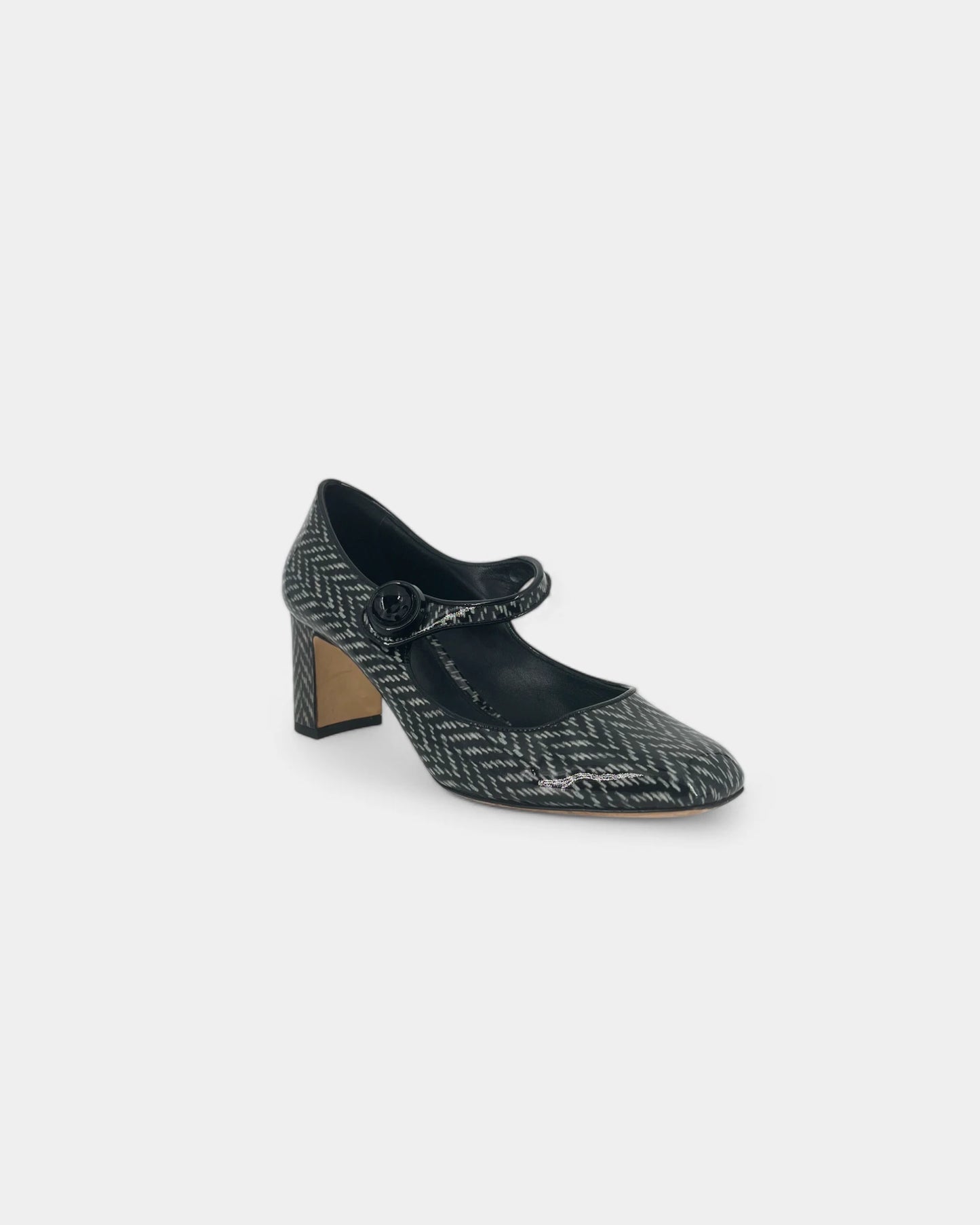 Mary-Jane cirées noires à motif - 40 EU / 10 US