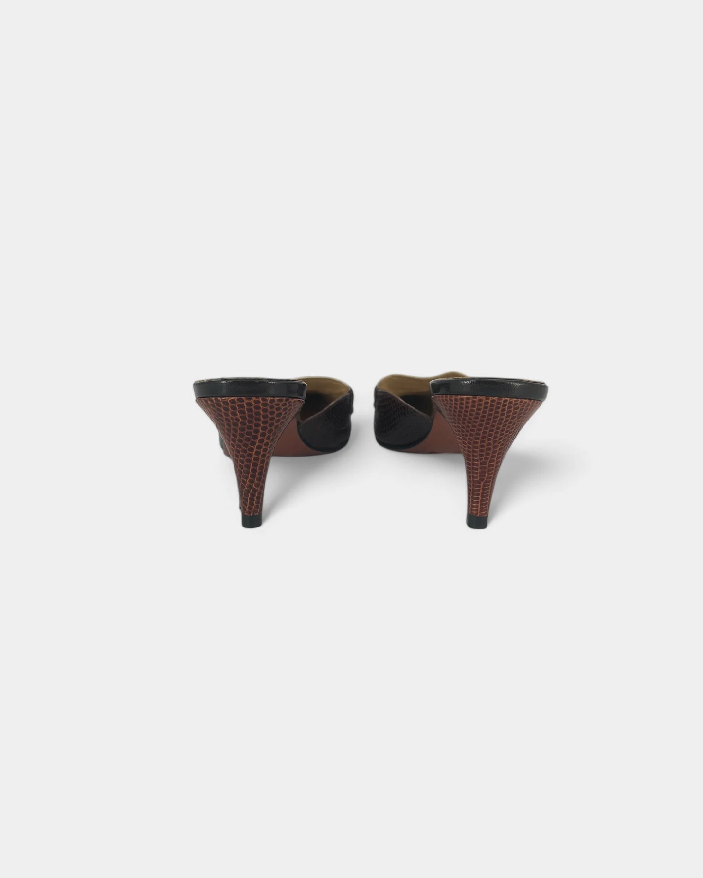 Mules à talons à motif crocodile - 39.5 EU / 9.5 US