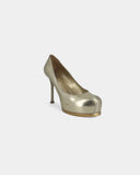 Escarpins dorés en cuir