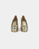 Escarpins dorés en cuir