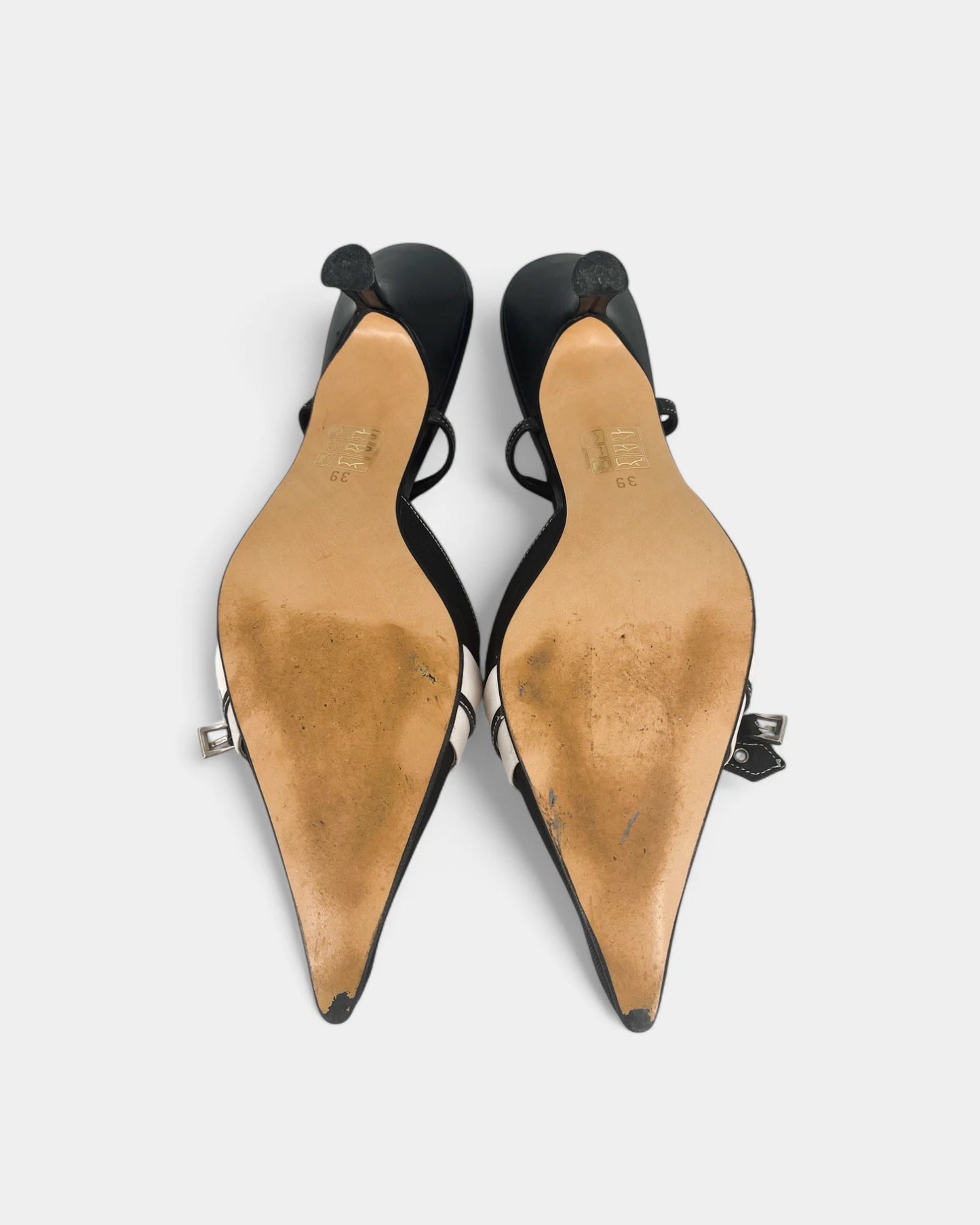 Slingbacks noires et blanches - 39 EU / 9 US
