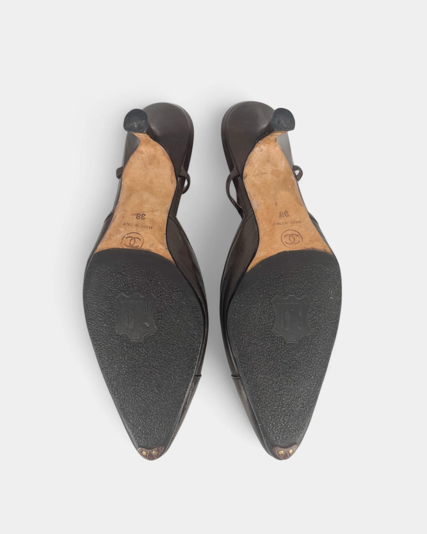 Slingbacks marrons - 38 EU / 8 US