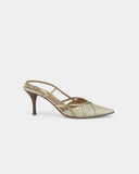 Cream and gold slingbacks - 39 EU / 8 US