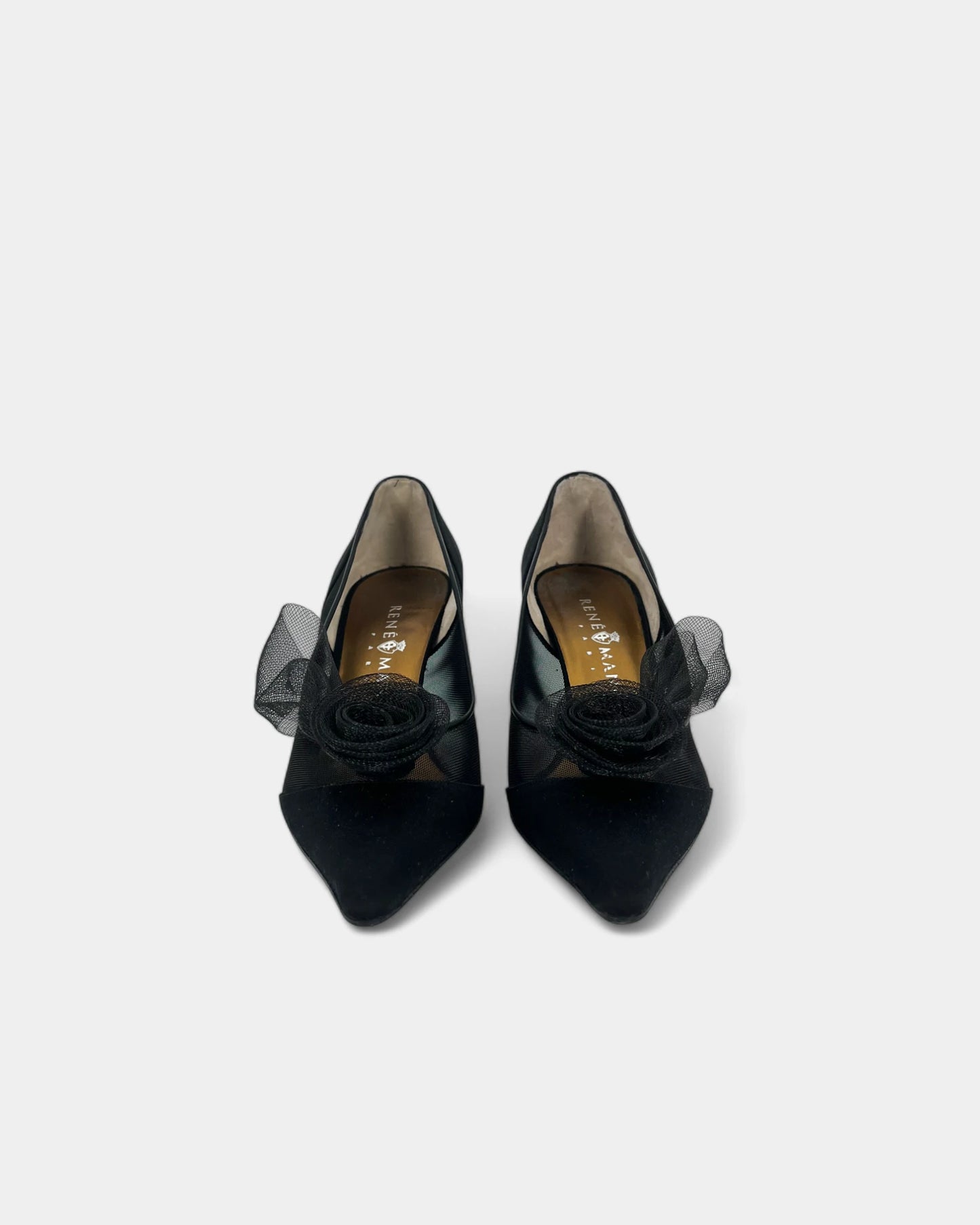 Escarpins noirs en satin et tulle - 36.5 EU / 6.5 US