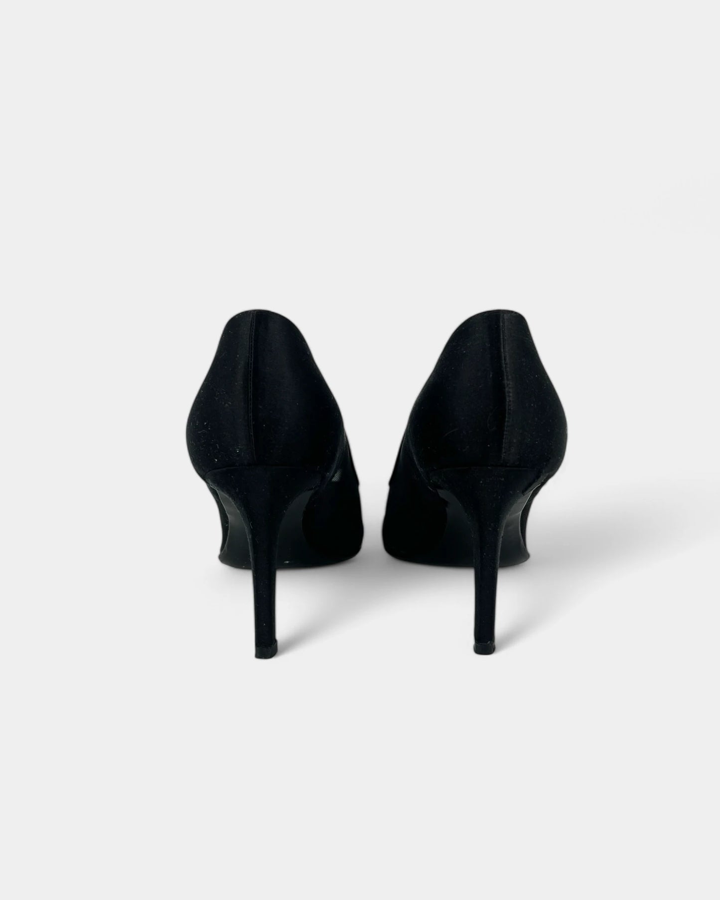 Escarpins noirs en satin et tulle - 36.5 EU / 6.5 US