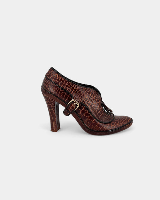 Mocassins à talons motif crocodile - 39 EU / 9 US