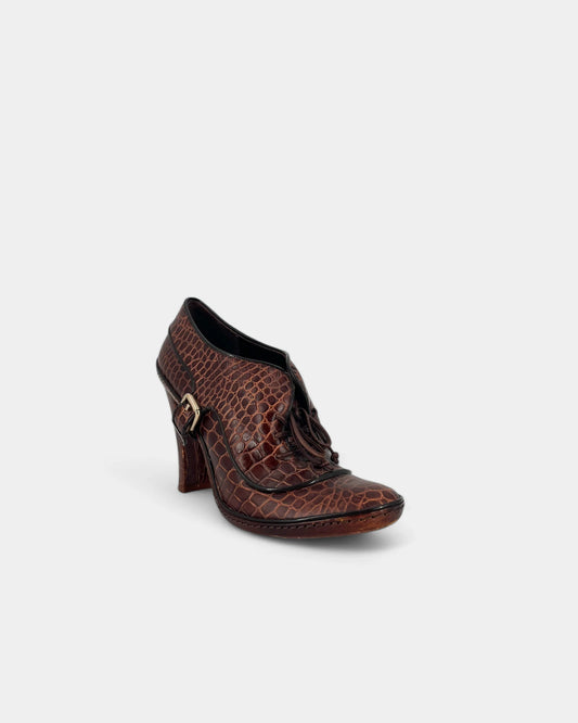 Mocassins à talons motif crocodile - 39 EU / 9 US