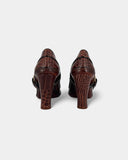 Crocodile pattern heeled loafers - 39 EU / 8 US