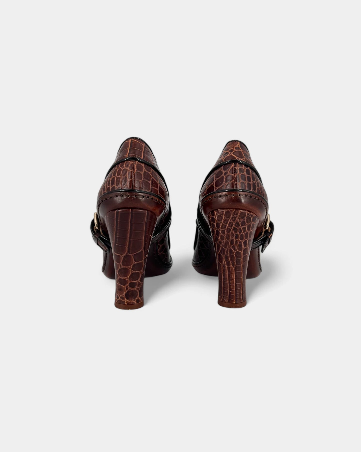 Mocassins à talons motif crocodile - 39 EU / 9 US