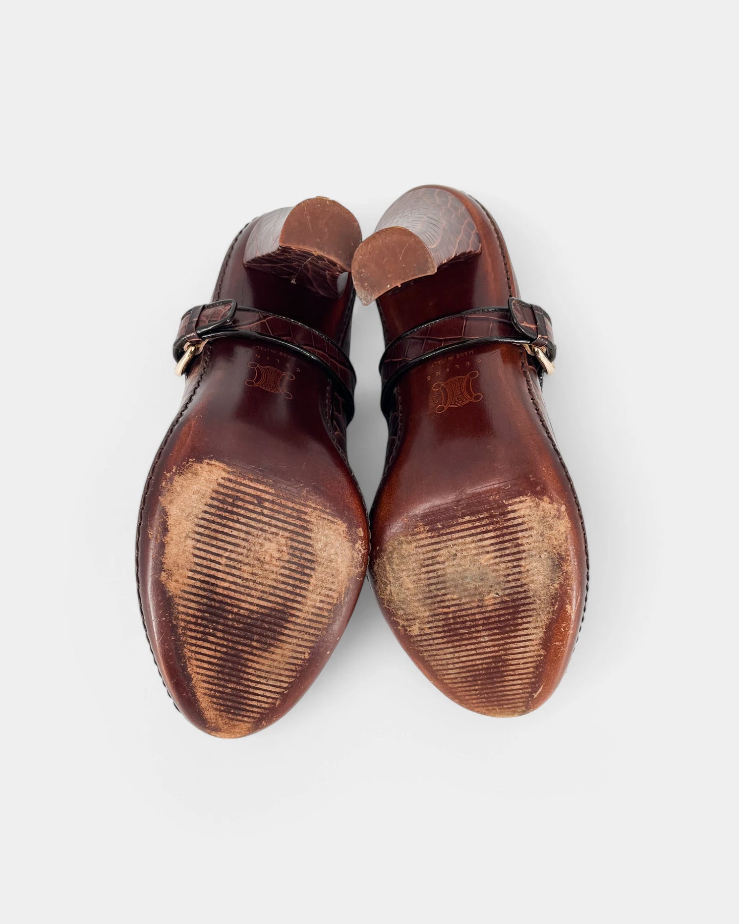 Mocassins à talons motif crocodile - 39 EU / 9 US