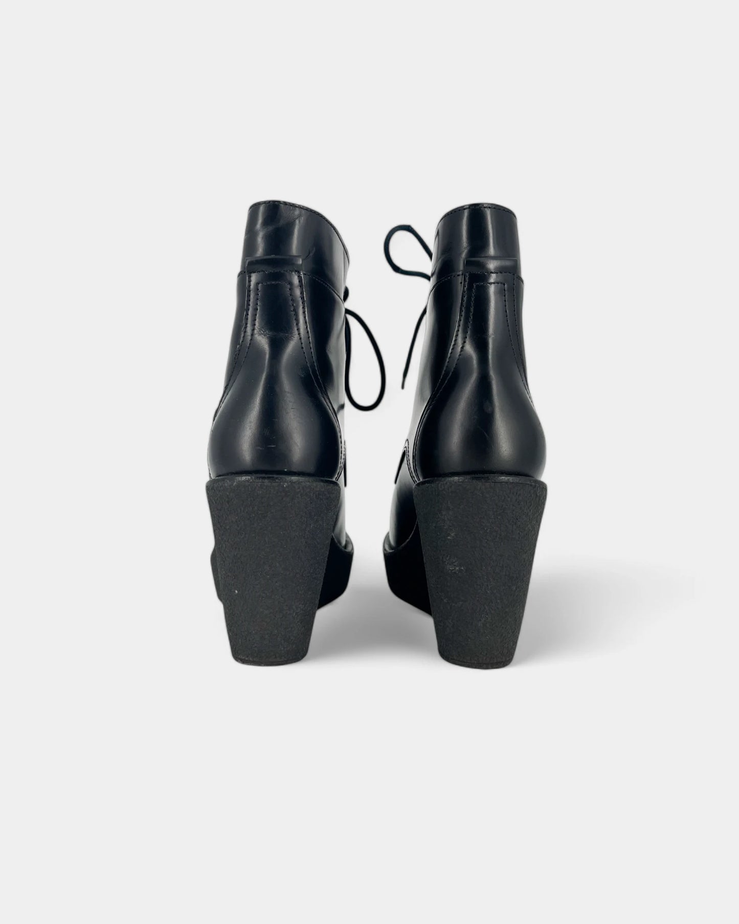 Bottines noires à lacets compensées - 38 EU / 8 US