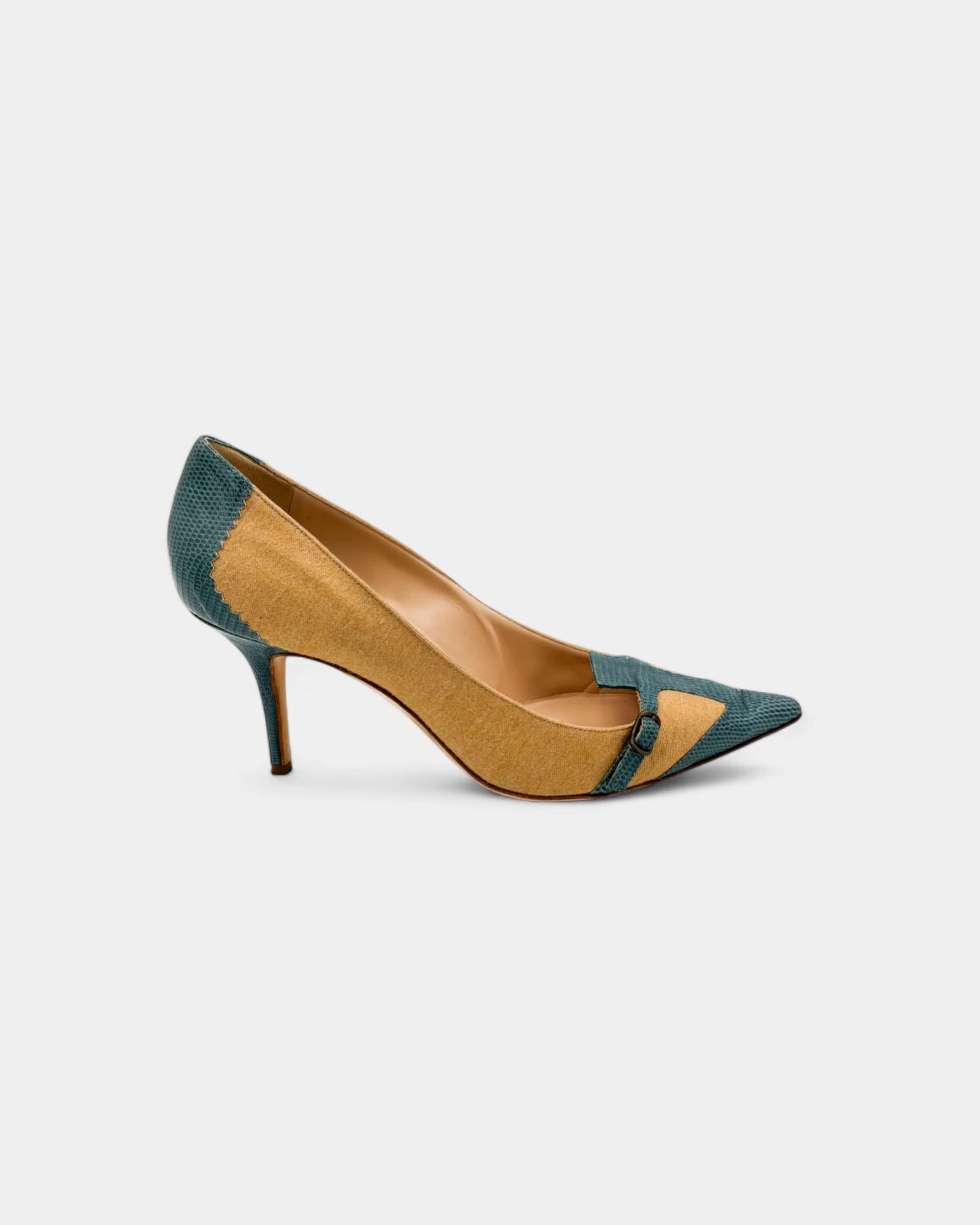 Escarpins beige et bleu - 40 EU / 9 US
