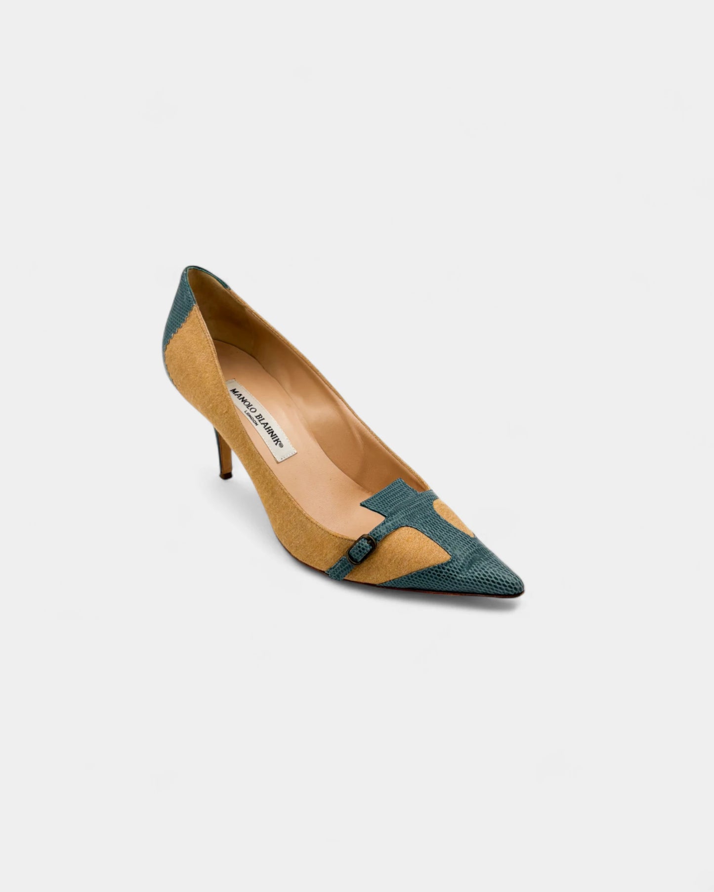 Escarpins beige et bleu - 40 EU / 9 US