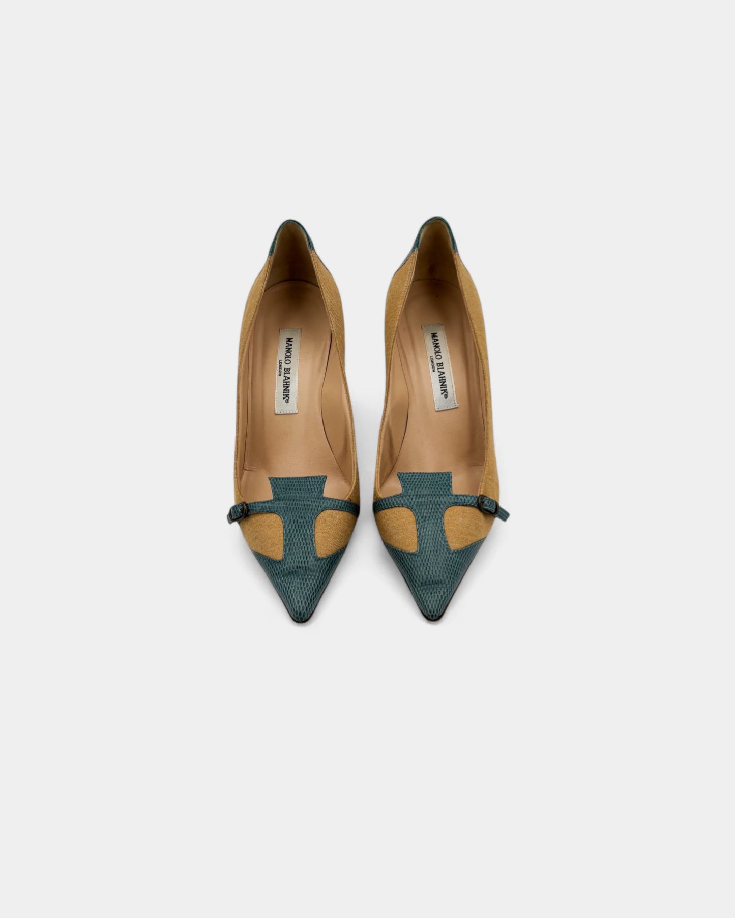 Escarpins beige et bleu - 40 EU / 9 US